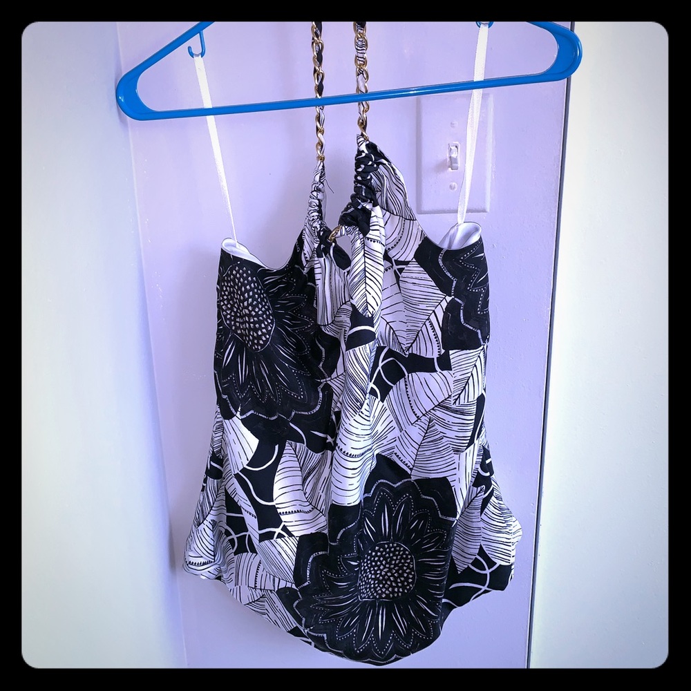 Halter tank with gold neck chain